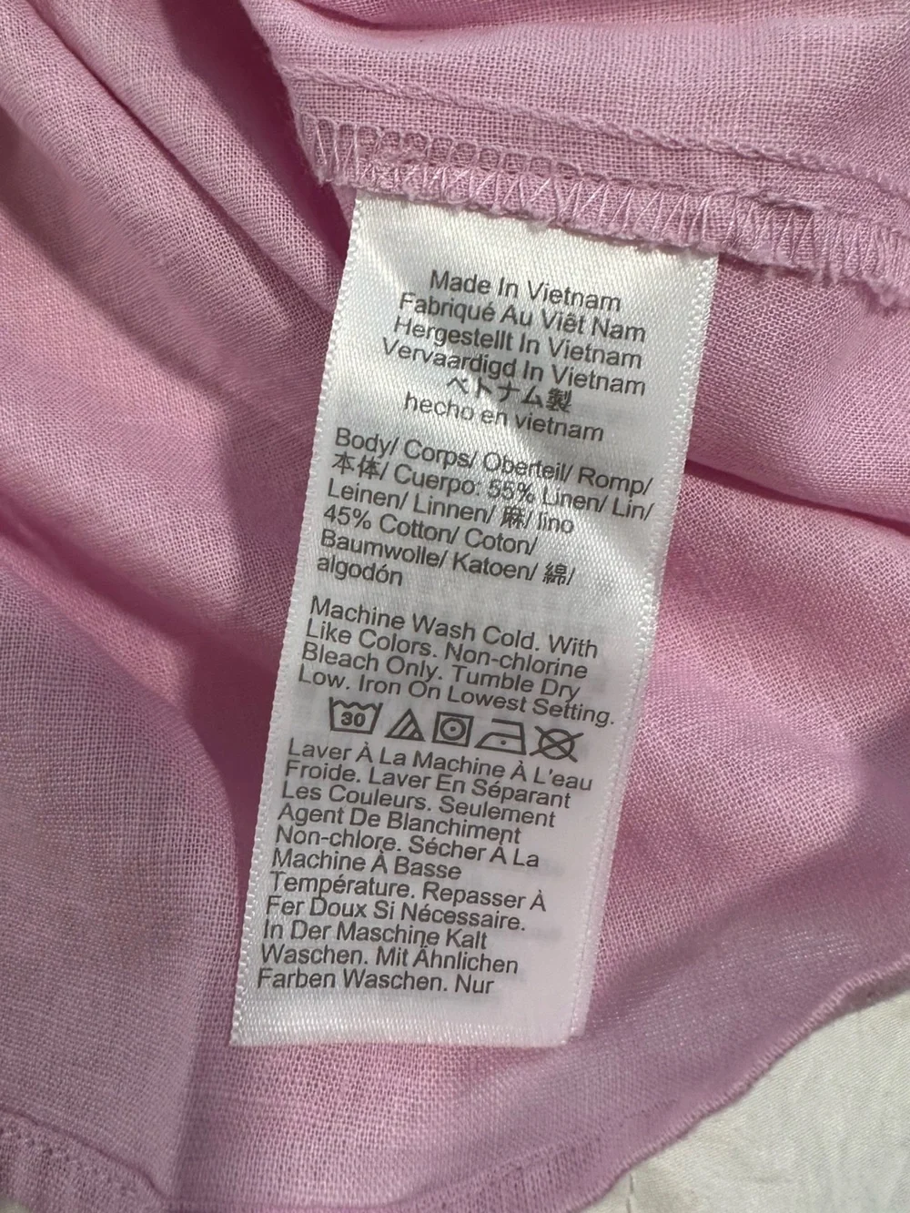 J.Crew Pink Linen Blend Sleeveless Button-Front Top